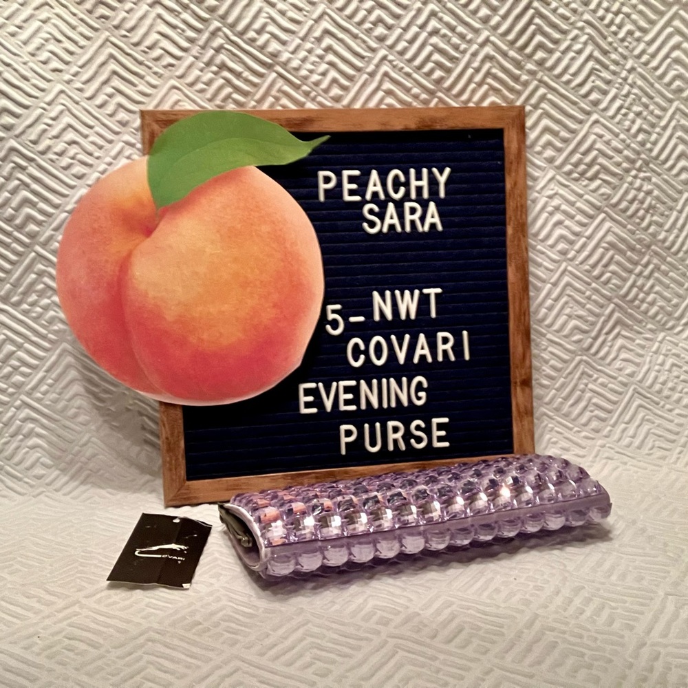 🍑 NWT COVARI EVENING PURSE IN PURPLE 🍑